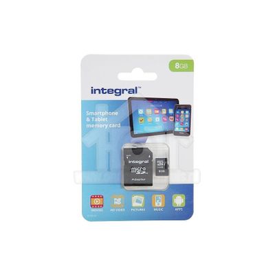 Integral Memory card Smartphone & Tablet, Class 10 (incl.SD adapter) Micro SDHC card 8GB