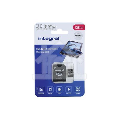 Integral Memory card High Speed, Class 10 (incl.SD adapter) INMSDX128G-100V10