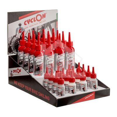 Cyclon Toonbank display 36 delig Dry/Wet/Course/Wax Lube