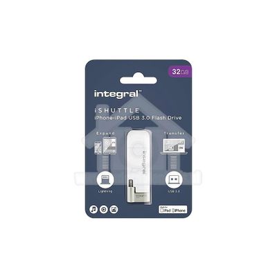 Integral Memory stick iShuttle, Lightning Flash Drive USB 3.0, 32GB INFD32GBISHUTTLE