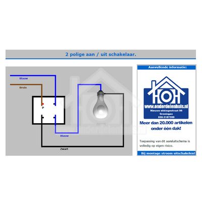 aansluitschema 2 polige aan-uit schakelaar