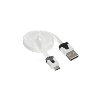 Micro USB datakabel plat wit 1 mtr