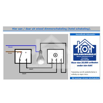 aansluitschema Wissel dimmerschakeling