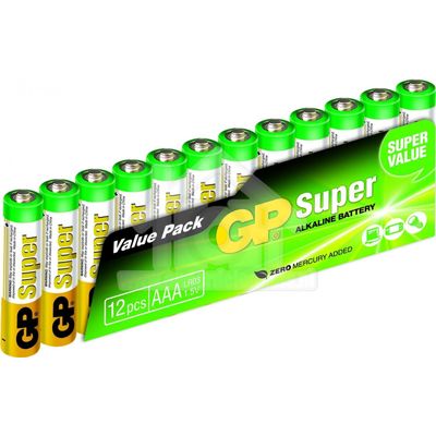 GP Alkaline batterij AAA 12 stuks