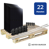 22 Zonnepanelen 8360Wp Meyer Burger Schuin Dak Golfplaten Portrait/Enphase IQ8+ Micro-Omvormer