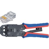 Knipex Crimp lever pliers for Western plugs Western connector RJ10 (4-pin) 7.65 mm, RJ11/12 (6-pin)