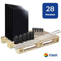 28 Zonnepanelen 11060Wp Risen Plat Dak - incl. Enphase IQ8+ PLUS Micro-Omvormer