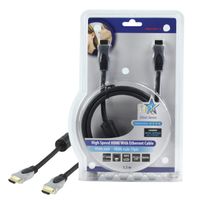 HQ High Speed HDMI kabel met Ethernet HDMI-Connector - HDMI-Connector 1.50 m Donkergrijs HQSS5560-1