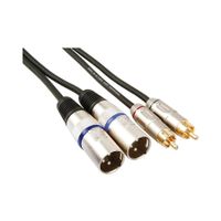 Universeel XLR kabel XLR kabel 2x male naar 2x RCA male, 1 meter Audio PAC150