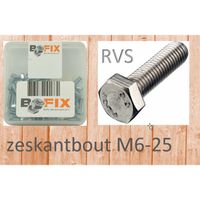 Bofix zeskantbout M6x25 RVS (50st)