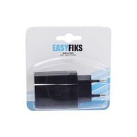 Easyfiks USB Oplader 230V, 4.8A/5V, 4-poort, zwart Universeel USB 50042846
