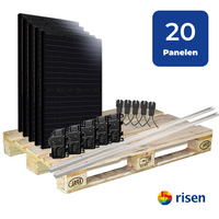 20 Zonnepanelen 7900Wp Risen Plat Dak - incl. Enphase IQ8+ PLUS Micro-Omvormer