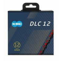 KMC ketting DLC12 black/red 126s