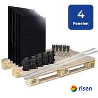 4 Zonnepanelen 1580Wp Risen Plat Dak - incl. Enphase IQ8+ PLUS Micro-Omvormer