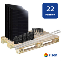 22 Zonnepanelen 8690Wp Risen Plat Dak - incl. Enphase IQ8+ PLUS Micro-Omvormer