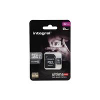 Integral Memory card Class 10 (incl.SD adapter) Micro SDHC card 32GB 90MB INMSDH32G10-90U1