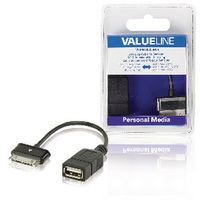 Valueline Data en Oplaadkabel Samsung 30-Pins Male - USB A Female 0.20 m Zwart VLMB39205B02
