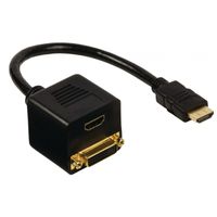 Valueline High Speed HDMI kabel met Ethernet HDMI-Connector - DVI-D 24+1-Pins Female + HDMI Female