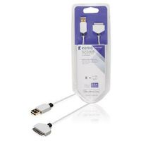 König Data en Oplaadkabel Apple Dock 30-Pins - USB A Male 2.00 m Wit KNM39100W20
