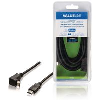 Valueline High Speed HDMI kabel met Ethernet HDMI-Connector - HDMI-Connector Haaks 270° 3.00 m Zwar