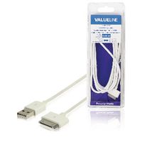 Valueline Data en Oplaadkabel Apple Dock 30-Pins - USB A Male 2.00 m Wit VLMB39100W20