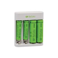 GP Batterij ReCyko+ Starterkit USB 4x AA 2100mAh, 4x AAA 800mAh, 1x E411 130E411STARTERKIT