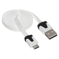Micro USB datakabel plat wit 1 mtr