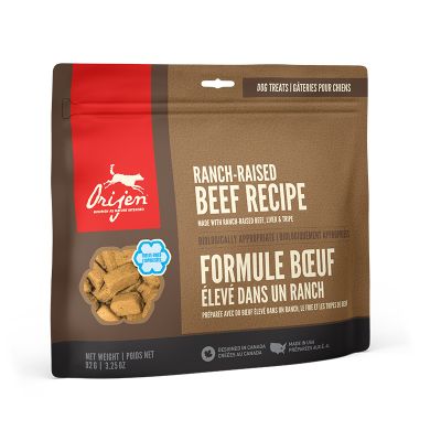 Orijen FREEZE-DRIED TREATS Dog Ranch-Raised Beef 92 gr. Foto van Orijen FREEZE-DRIED TREATS Dog Ranch-Raised Beef 92 gr.