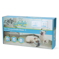 AFP Lifestyle 4 Pet-3 In 1 Elevated Double Dinner - S