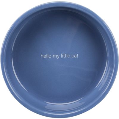 Foto van Trixie Voer/waterbak plat Hello my Little Cat keramiek - 4 stuks