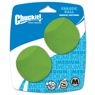 Foto van Chuckit Erratic Ball M 6 cm 2 Pack