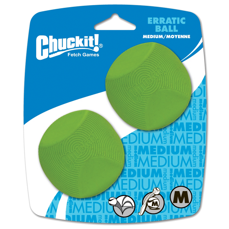 Foto van Chuckit Erratic Ball M 6 cm 2 Pack