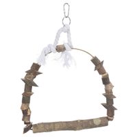 Trixie Boogschommel met houten blokjes schorshout - 3 stuks