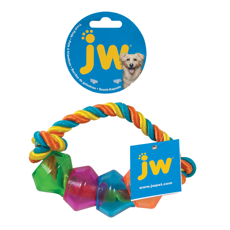 Foto van JW Treat Pod Rope Ring Small 17.8cm Multi Color