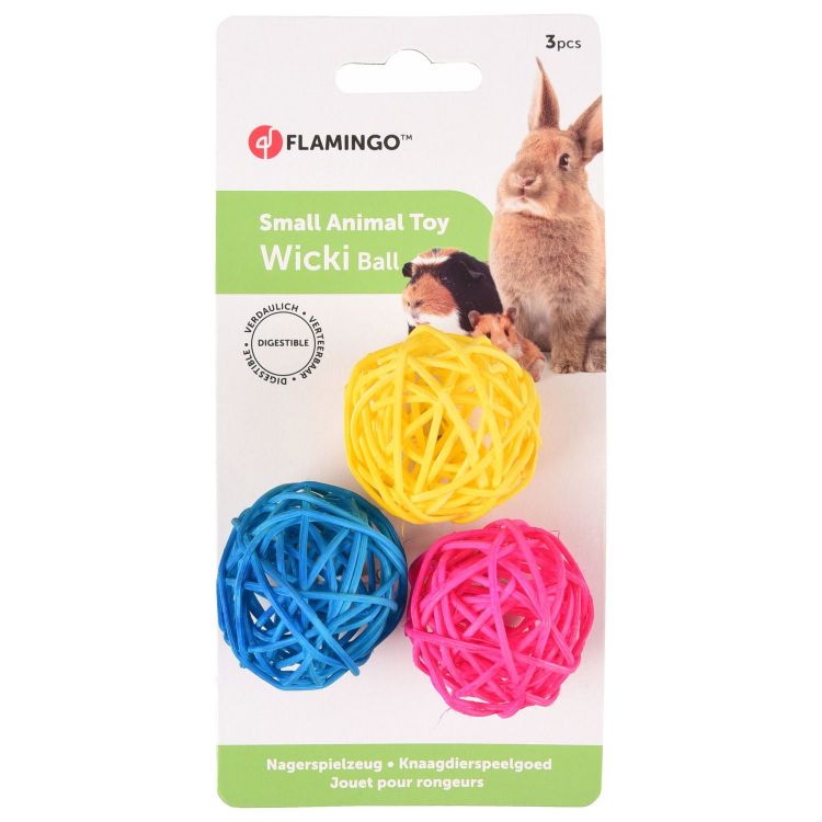 Flamingo Knaagdierspeelgoed Wicki balls Foto van Flamingo Knaagdierspeelgoed Wicki balls