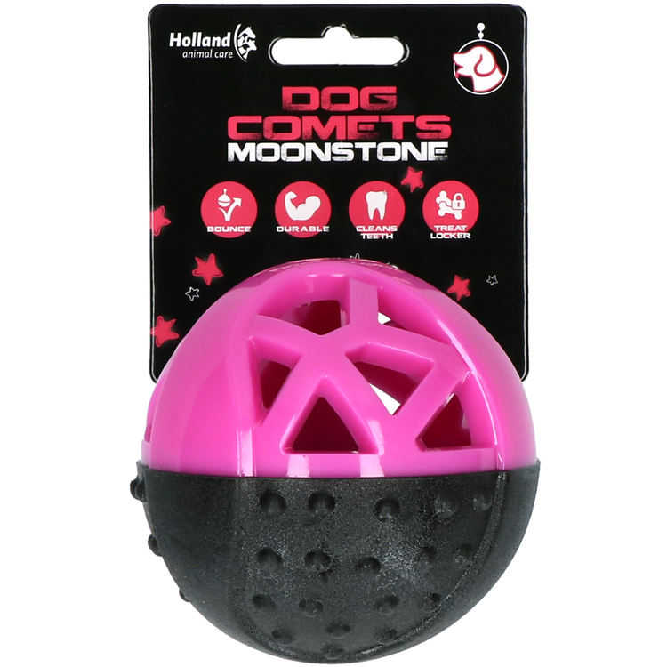 Foto van Dog Comets Moonstone Traktatiebal rond roze