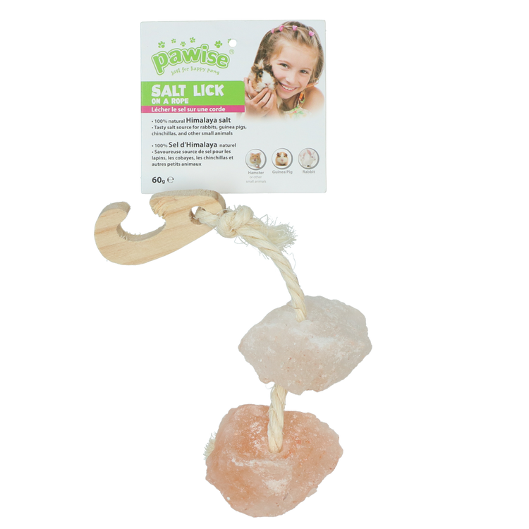 Foto van Himalayan salt on a rope 60 gr