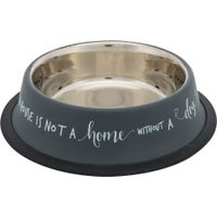 Trixie Voer/waterbak RVS rubberrand - 4 stuks