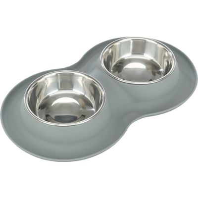 Foto van Trixie Voer/waterbak-set silicone/RVS