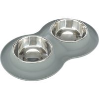 Trixie Voer/waterbak-set silicone/RVS