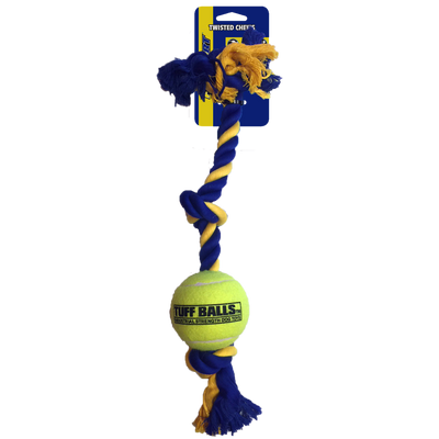 Foto van Mini 3-Knot Cotton Rope 30cm with Tuff Ball (4.5 cm)