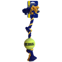 Mini 3-Knot Cotton Rope 30cm with Tuff Ball (4.5 cm)