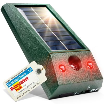 Foto van Solar Dierenafweer Basic - Ultrasoon & LED-licht - Gardigo