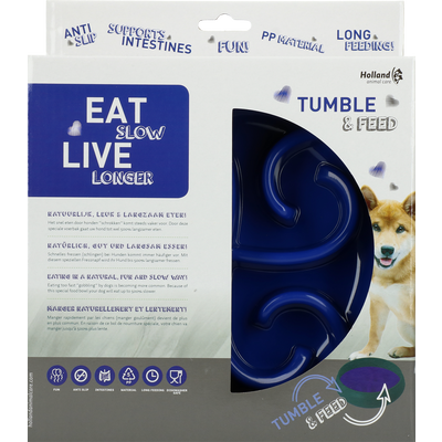 Foto van Eat Slow Live Longer Tumble Feeder Blue
