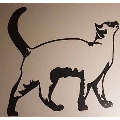 Foto van Staande Kat Cortenstaal Zwart