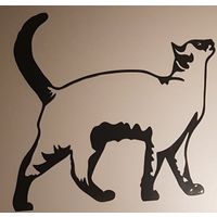 Staande Kat Cortenstaal Zwart