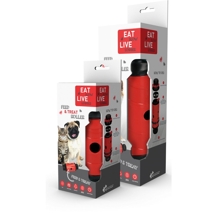 Foto van Eat Slow Live Longer Feed and Treat S Rood