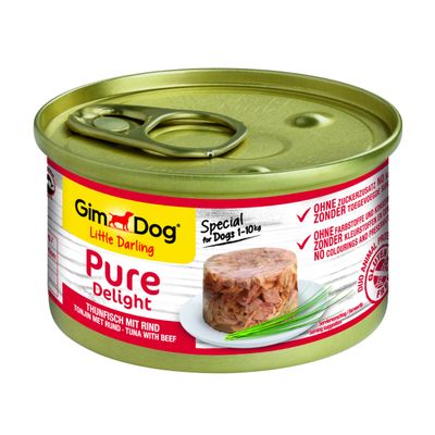 GimDog Little Darling Pure Delight tonijn met rund 85 g Foto van GimDog Little Darling Pure Delight tonijn met rund 85 g