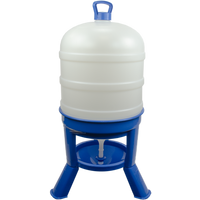 Pluimvee drinktoren 40 l blauw met sifon op pootjes