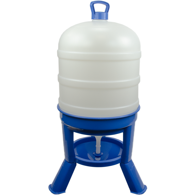 Foto van Pluimvee drinktoren 40 l blauw met sifon op pootjes
